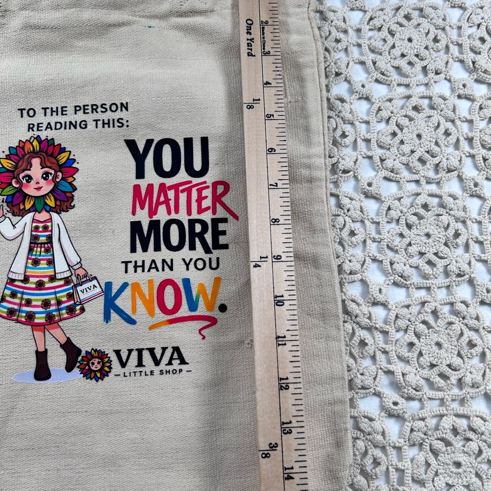 Motivational Canvas Tote Bag “You Matter More Than You Know” Viva Little Shop - Picture 3 of 9
